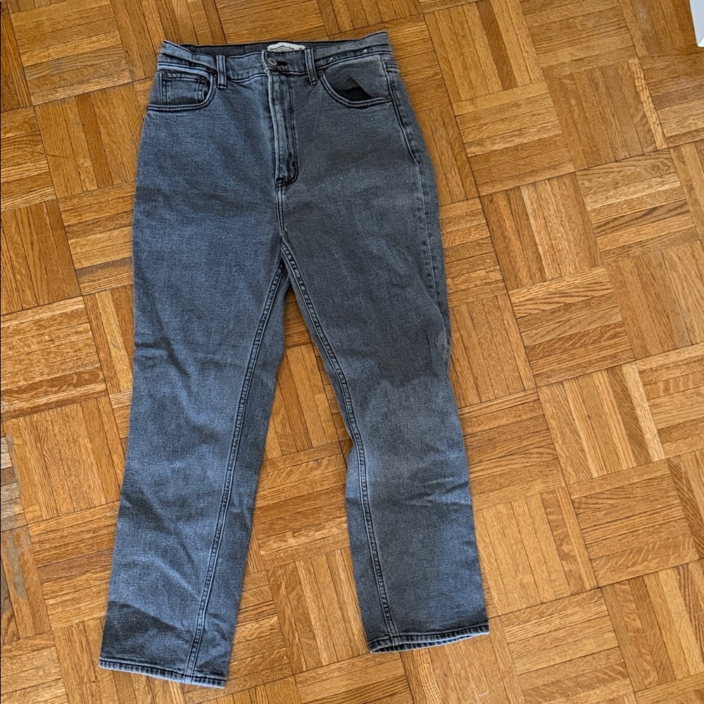 Abercrombie and Fitch Gray Ankle Straight Ultra High Rise jeans